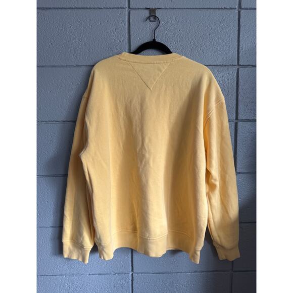 Vintage Y2K Tommy Hilfiger Butter Yellow Oversized Crew Neck Sweatshirt size L - Picture 3 of 3